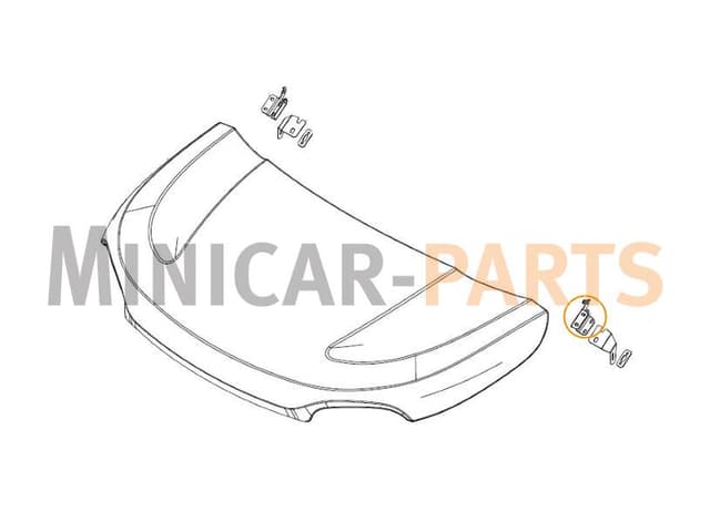 Charnière de capot avant gauche Microcar MGO6 / Due6